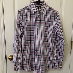 Banana Republic Men's Blue and Pink Plaid Button-Down Shirt, Small, NWOT